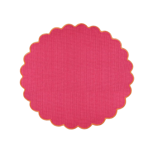 Pink and Orange Scalloped Placemats