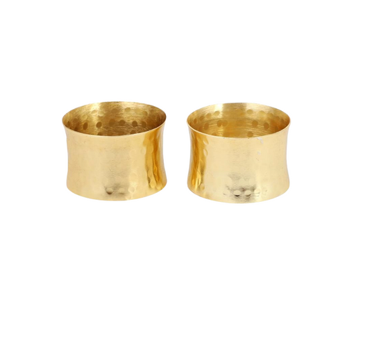 Gold Hammered Napkin Ring- Set of 8