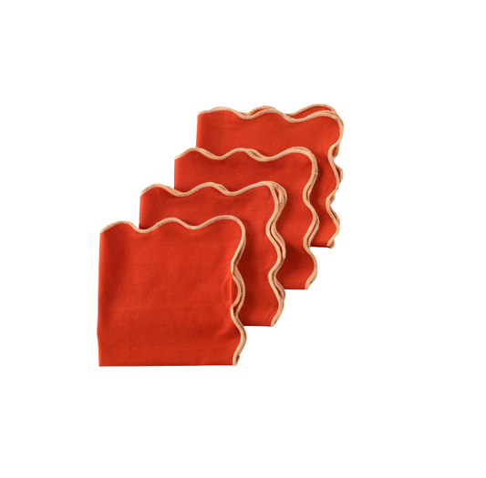 Orange Scalloped Napkin